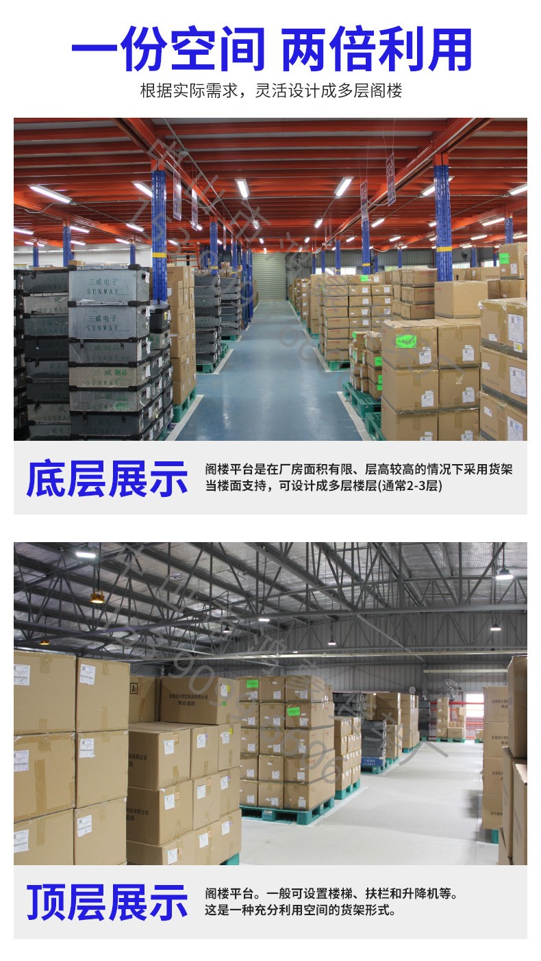 電子閣樓解決方案珠海叁威重型閣樓平臺(tái)貨架生產(chǎn)安裝案例