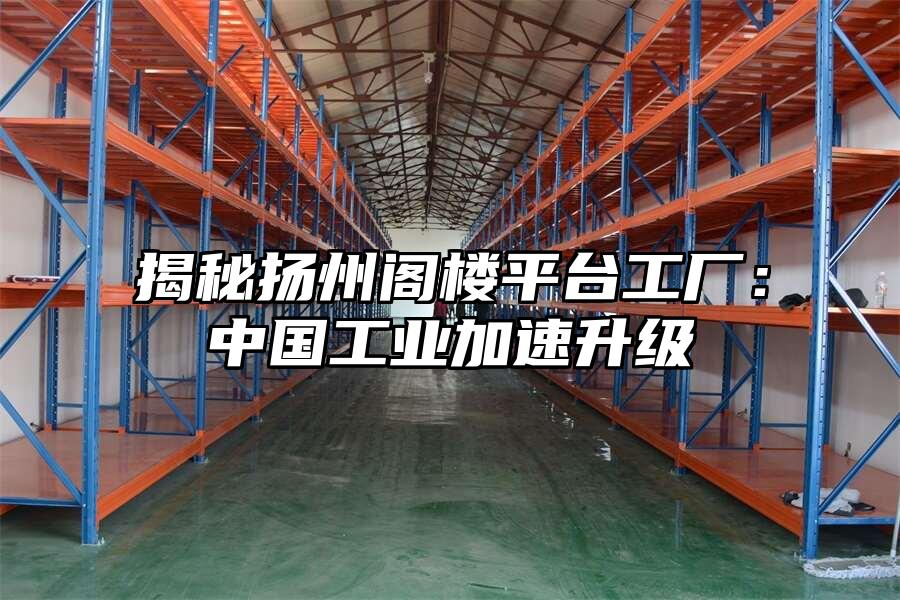 揭秘揚州閣樓平臺工廠：中國工業加速升級