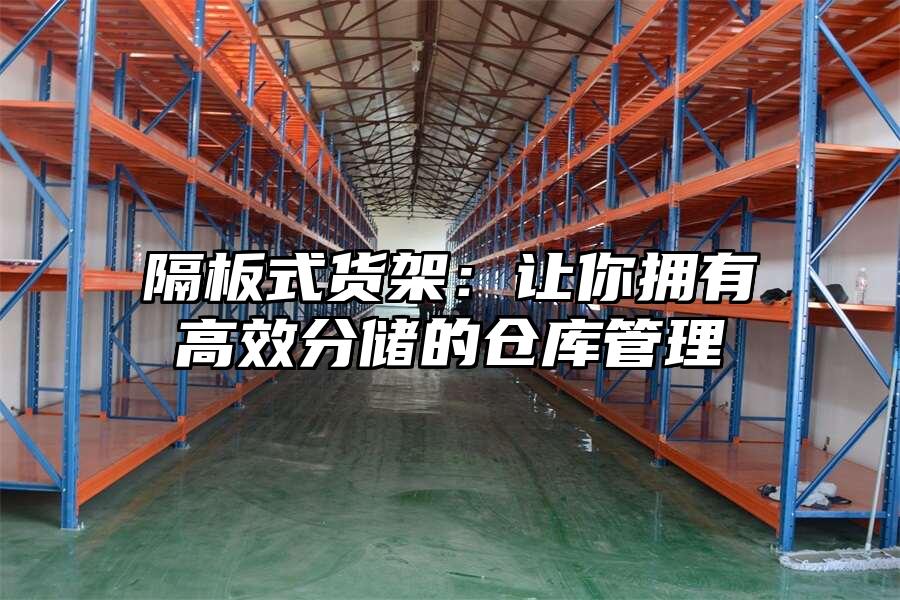 隔板式貨架：讓你擁有高效分儲的倉庫管理