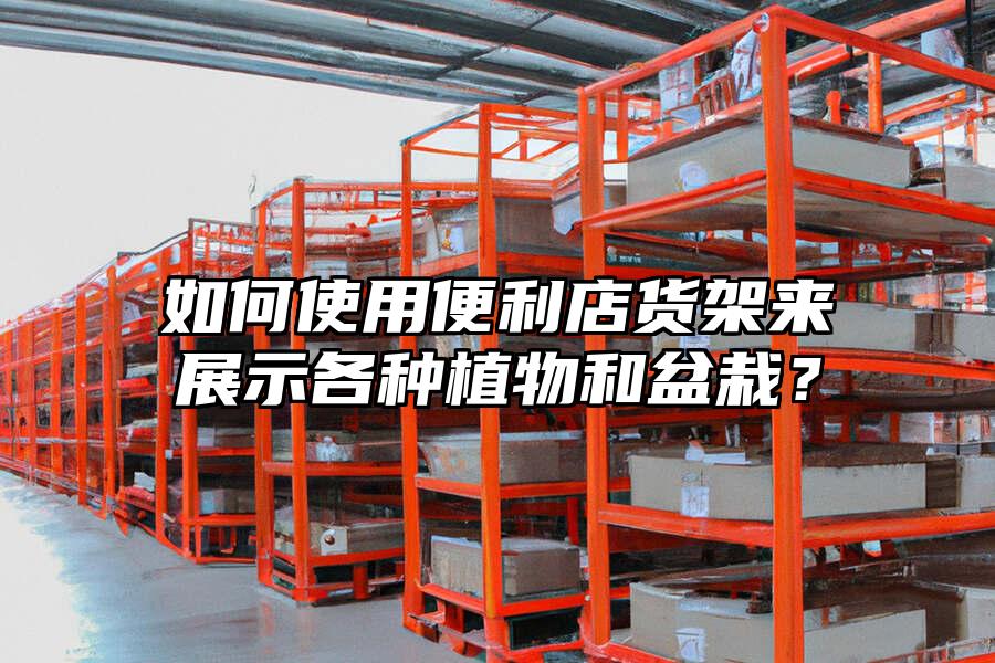 如何使用便利店貨架來展示各種植物和盆栽？