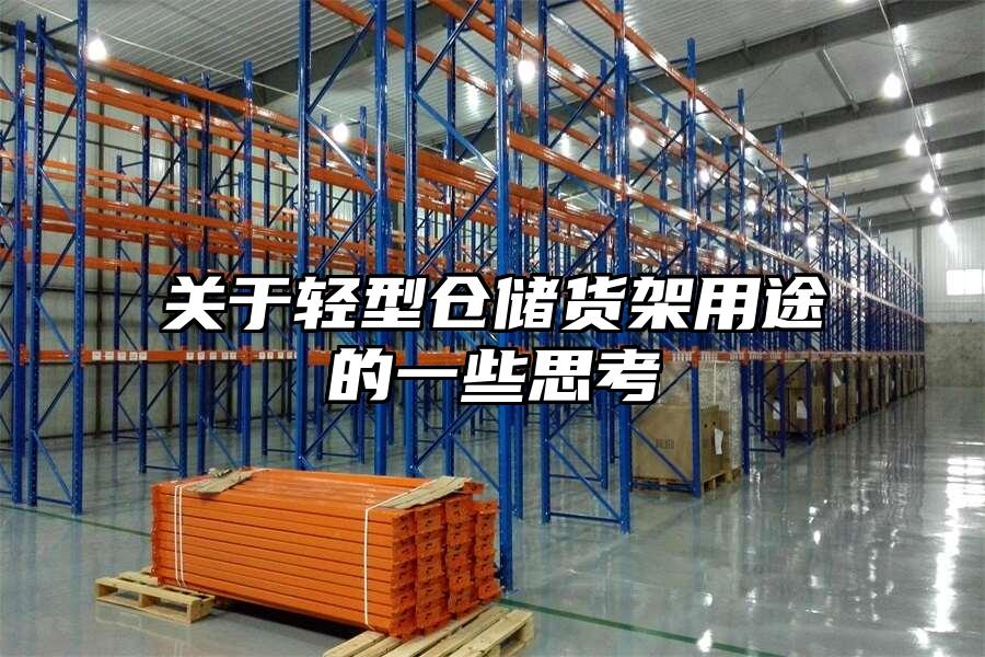 關于輕型倉儲貨架用途的一些思考