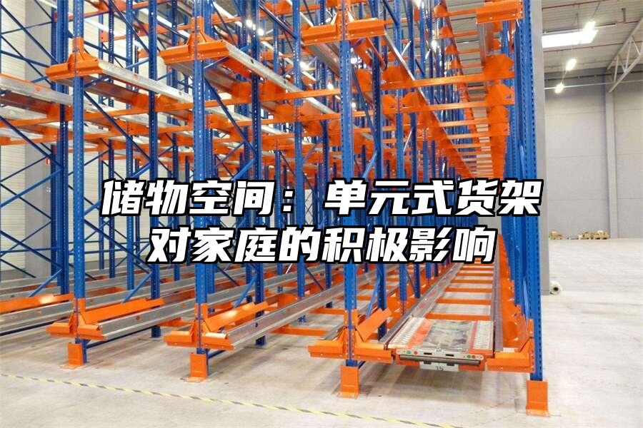 儲物空間：單元式貨架對家庭的積極影響