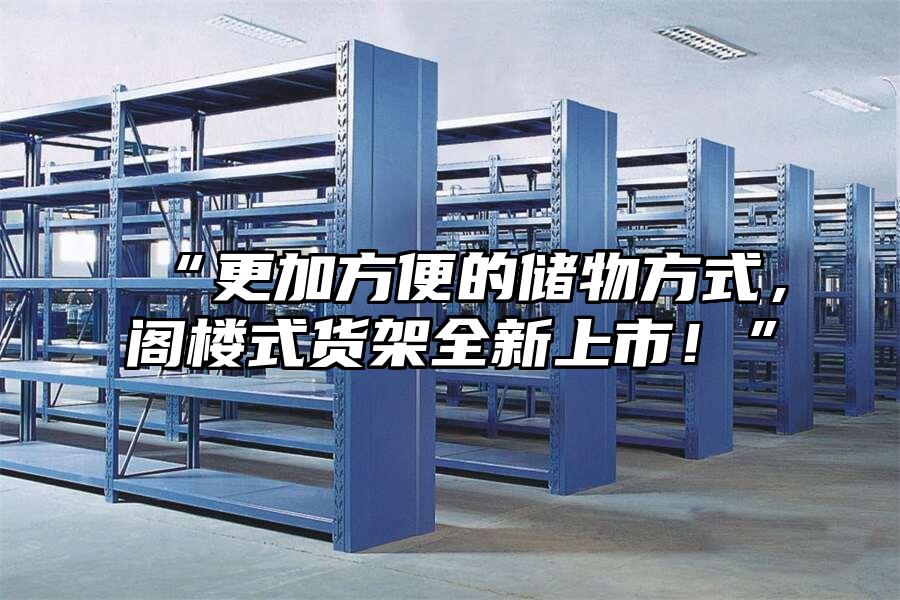“更加方便的儲物方式，閣樓式貨架全新上市！”