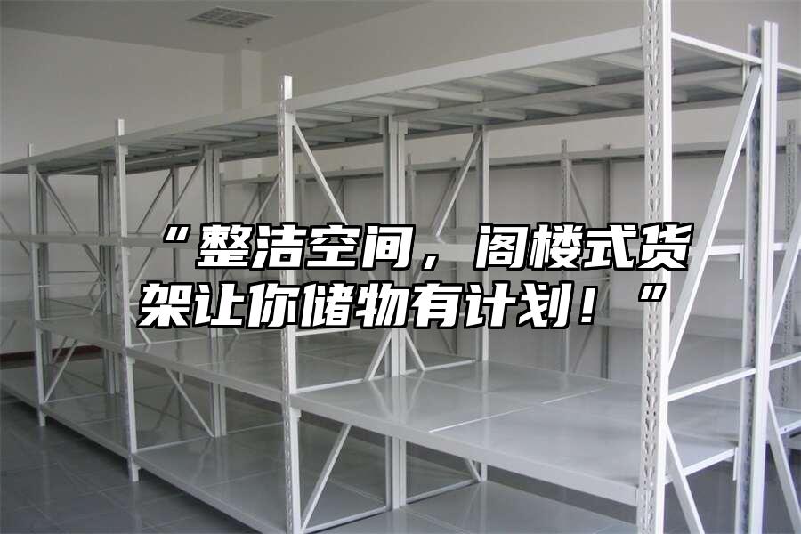 “整潔空間，閣樓式貨架讓你儲物有計劃！”