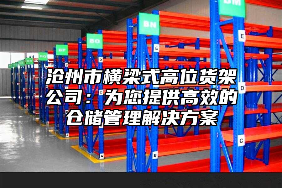 滄州市橫梁式高位貨架公司：為您提供高效的倉儲管理解決方案