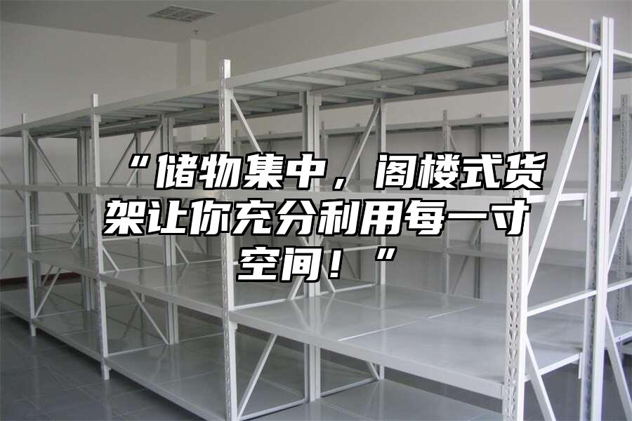 “儲(chǔ)物集中，閣樓式貨架讓你充分利用每一寸空間！”