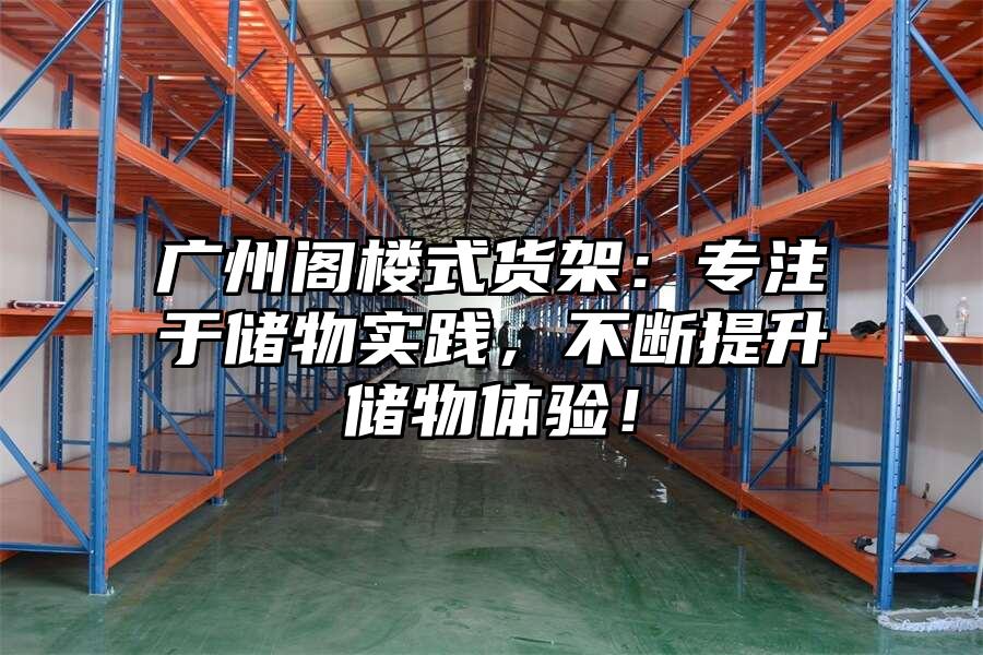 廣州閣樓式貨架：專注于儲物實踐，不斷提升儲物體驗！