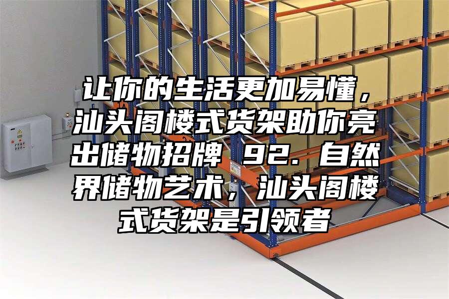 讓你的生活更加易懂，汕頭閣樓式貨架助你亮出儲物招牌 92. 自然界儲物藝術(shù)，汕頭閣樓式貨架是引領(lǐng)者