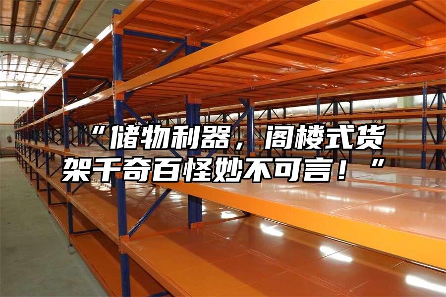 “儲物利器，閣樓式貨架千奇百怪妙不可言！”