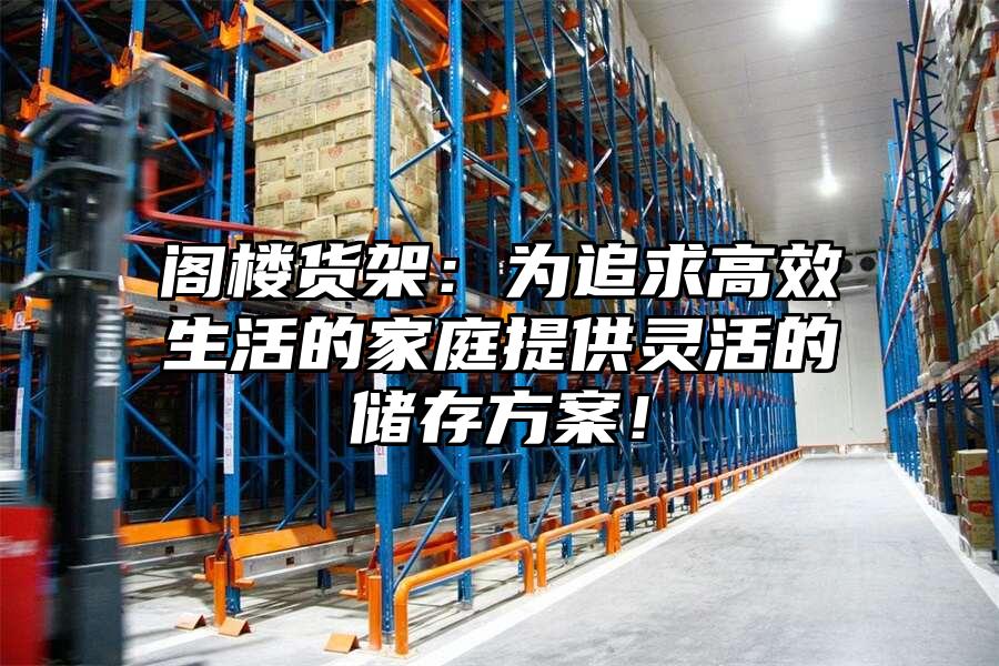 閣樓貨架：為追求高效生活的家庭提供靈活的儲存方案！
